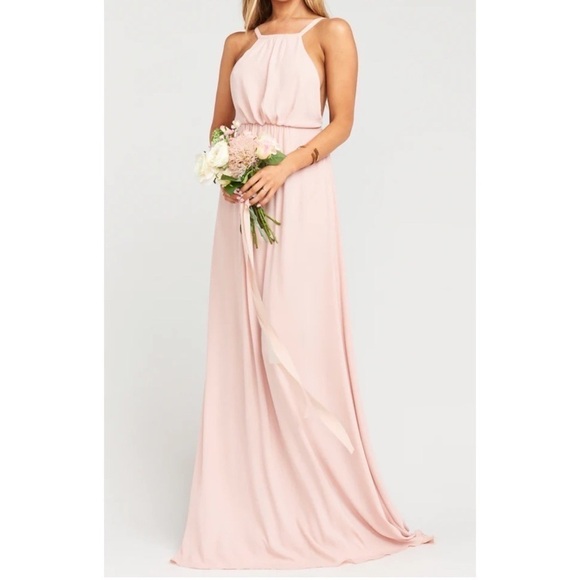 SHOW Me Your Mumu Amanda Maxi Dress in Dusty Blush Crisp Bridesmaid Size Medium - Picture 1 of 15